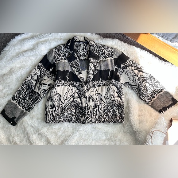 Tapestry Horses Vintage 90s Horse jacket L - Picture 6 of 6